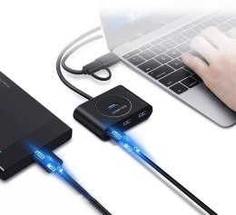 UGreen Ugreen rozdzielacz HUB 4x USB 3.2 Gen 1 (kabel 0,5 m) czarny (20290)