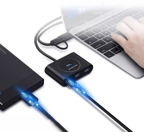 UGreen Ugreen rozdzielacz HUB 4x USB 3.2 Gen 1 (kabel 0,5 m) czarny (20290) UGreen Ugreen rozdzielacz HUB 4x USB 3.2 Gen 1 (kabel 0,5 m) czarny (20290)