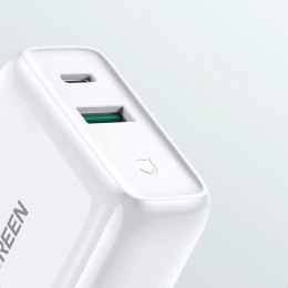 UGreen Ugreen szybka ładowarka sieciowa USB Typ C / USB 36 W Quick Charge 4.0 Power Delivery biały (60468 CD170)