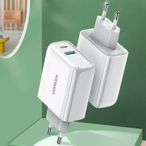 UGreen Ugreen szybka ładowarka sieciowa USB Typ C / USB 36 W Quick Charge 4.0 Power Delivery biały (60468 CD170) UGreen Ugreen szybka ładowarka sieciowa USB Typ C / USB 36 W Quick Charge 4.0 Power Delivery biały (60468 CD170)