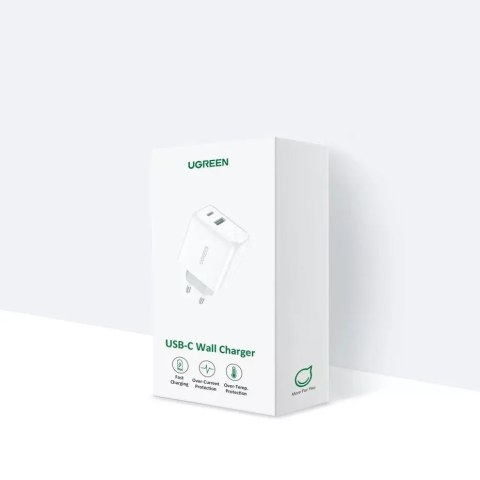 UGreen Ugreen szybka ładowarka sieciowa USB Typ C / USB 36 W Quick Charge 4.0 Power Delivery biały (60468 CD170) UGreen Ugreen szybka ładowarka sieciowa USB Typ C / USB 36 W Quick Charge 4.0 Power Delivery biały (60468 CD170)