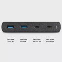 UNIQ UNIQ Ład. siec. HUB Surge 90W czarny /charcoal black 2xUSB Quick Charge 3.0 + 2xUSB-C PD 3.0 (LITHOS Collective)