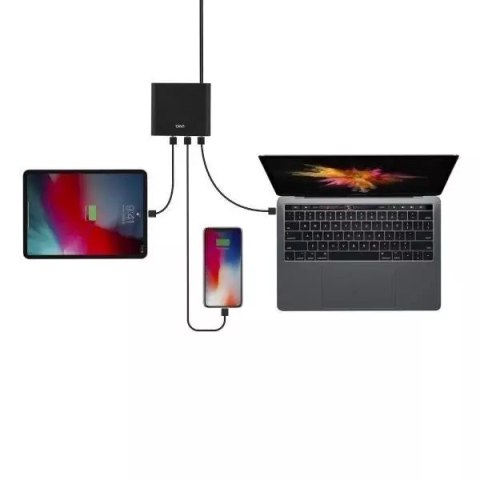 UNIQ UNIQ Ład. siec. HUB Surge 90W czarny /charcoal black 2xUSB Quick Charge 3.0 + 2xUSB-C PD 3.0 (LITHOS Collective) UNIQ UNIQ Ład. siec. HUB Surge 90W czarny /charcoal black 2xUSB Quick Charge 3.0 + 2xUSB-C PD 3.0 (LITHOS Collective)