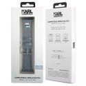 Karl Lagerfeld Pasek do smartwatcha Karl Lagerfeld KLAWLOKHG do Apple Watch 42/44/45mm srebrny/silver strap Saffiano Karl Heads