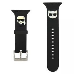 Karl Lagerfeld Pasek do smartwatcha Karl Lagerfeld KLAWLSLCKK do Apple Watch 42/44/45mm czarny/black strap Silicone Karl & Choupette Heads
