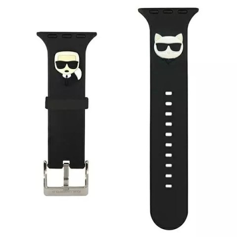 Karl Lagerfeld Pasek do smartwatcha Karl Lagerfeld KLAWLSLCKK do Apple Watch 42/44/45mm czarny/black strap Silicone Karl & Choupette Heads Karl Lagerfeld Pasek do smartwatcha Karl Lagerfeld KLAWLSLCKK do Apple Watch 42/44/45mm czarny/black strap Silicone Karl & Choupette Heads