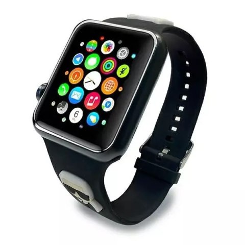 Karl Lagerfeld Pasek do smartwatcha Karl Lagerfeld KLAWLSLCKK do Apple Watch 42/44/45mm czarny/black strap Silicone Karl & Choupette Heads Karl Lagerfeld Pasek do smartwatcha Karl Lagerfeld KLAWLSLCKK do Apple Watch 42/44/45mm czarny/black strap Silicone Karl & Choupette Heads