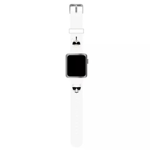 Karl Lagerfeld Pasek do smartwatcha Karl Lagerfeld KLAWLSLCKW do Apple Watch 42/44/45mm biały/white strap Silicone Karl & Choupette Heads Karl Lagerfeld Pasek do smartwatcha Karl Lagerfeld KLAWLSLCKW do Apple Watch 42/44/45mm biały/white strap Silicone Karl & Choupette Heads