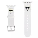 Karl Lagerfeld Pasek do smartwatcha Karl Lagerfeld KLAWLSLCKW do Apple Watch 42/44/45mm biały/white strap Silicone Karl & Choupette Heads