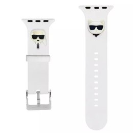 Karl Lagerfeld Pasek do smartwatcha Karl Lagerfeld KLAWLSLCKW do Apple Watch 42/44/45mm biały/white strap Silicone Karl & Choupette Heads