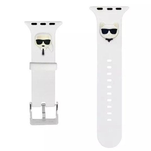 Karl Lagerfeld Pasek do smartwatcha Karl Lagerfeld KLAWLSLCKW do Apple Watch 42/44/45mm biały/white strap Silicone Karl & Choupette Heads Karl Lagerfeld Pasek do smartwatcha Karl Lagerfeld KLAWLSLCKW do Apple Watch 42/44/45mm biały/white strap Silicone Karl & Choupette Heads