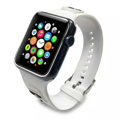 Karl Lagerfeld Pasek do smartwatcha Karl Lagerfeld KLAWLSLCKW do Apple Watch 42/44/45mm biały/white strap Silicone Karl & Choupette Heads Karl Lagerfeld Pasek do smartwatcha Karl Lagerfeld KLAWLSLCKW do Apple Watch 42/44/45mm biały/white strap Silicone Karl & Choupette Heads