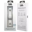 Karl Lagerfeld Pasek do smartwatcha Karl Lagerfeld KLAWLSLCKW do Apple Watch 42/44/45mm biały/white strap Silicone Karl & Choupette Heads