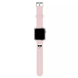 Karl Lagerfeld Pasek do smartwatcha Karl Lagerfeld KLAWLSLCP do Apple Watch 42/44/45mm różowy/pink strap Silicone Choupette Heads