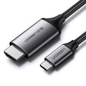 UGreen Ugreen kabel przewód HDMI - USB Typ C 4K 60 Hz 1,5 m czarno-szary (MM142 50570)