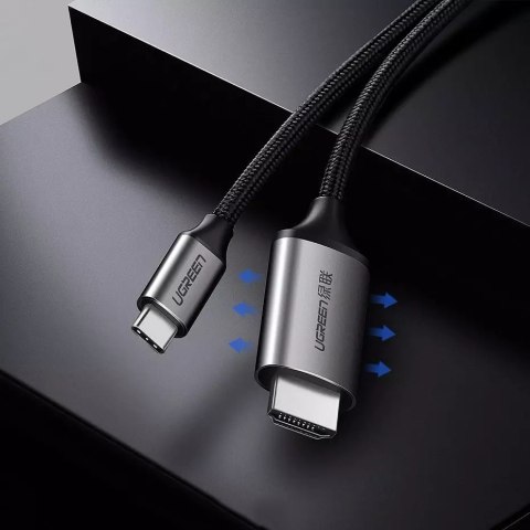 UGreen Ugreen kabel przewód HDMI - USB Typ C 4K 60 Hz 1,5 m czarno-szary (MM142 50570) UGreen Ugreen kabel przewód HDMI - USB Typ C 4K 60 Hz 1,5 m czarno-szary (MM142 50570)