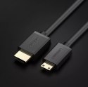 UGreen Ugreen kabel przewód HDMI - mini HDMI 19 pin 2.0v 4K 60Hz 30AWG 1,5m czarny (11167)