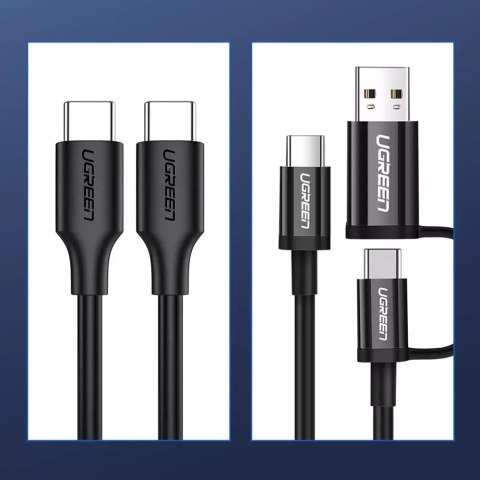 UGreen Kabel UGREEN USB Typ C do ładowania i transferu danych 3A 3m czarny (US286) UGreen Kabel UGREEN USB Typ C do ładowania i transferu danych 3A 3m czarny (US286)