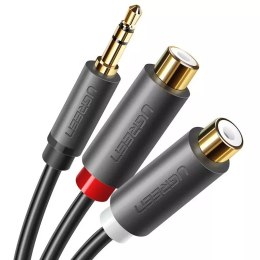 UGreen Ugreen adapter audio jack 3.5mm męski do 2xRCA żeński kabel 0.25m szary (AV109)