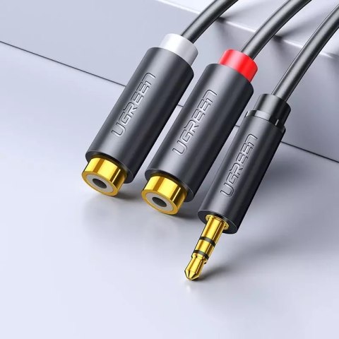 UGreen Ugreen adapter audio jack 3.5mm męski do 2xRCA żeński kabel 0.25m szary (AV109) UGreen Ugreen adapter audio jack 3.5mm męski do 2xRCA żeński kabel 0.25m szary (AV109)