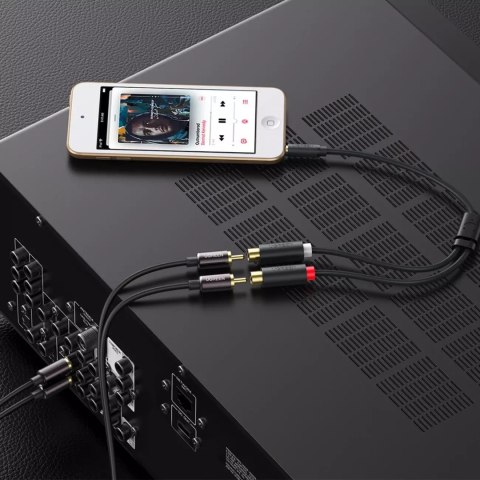 UGreen Ugreen adapter audio jack 3.5mm męski do 2xRCA żeński kabel 0.25m szary (AV109) UGreen Ugreen adapter audio jack 3.5mm męski do 2xRCA żeński kabel 0.25m szary (AV109)
