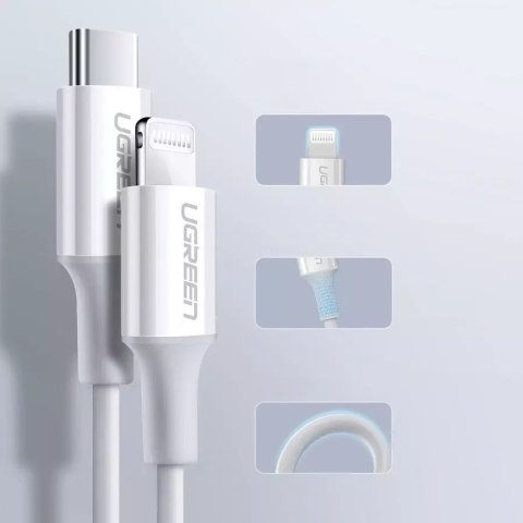 UGreen Ugreen kabel przewód USB Typ C - Lightning 3A 0,25 m biały (US171) UGreen Ugreen kabel przewód USB Typ C - Lightning 3A 0,25 m biały (US171)
