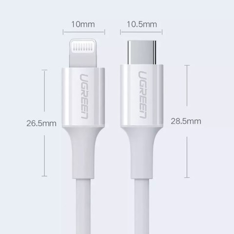 UGreen Ugreen kabel przewód USB Typ C - Lightning 3A 0,25 m biały (US171) UGreen Ugreen kabel przewód USB Typ C - Lightning 3A 0,25 m biały (US171)