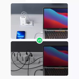 UGreen Ugreen szybka ładowarka sieciowa 2x USB Typ C / USB 65W PD3.0, QC3.0/4.0+ biała (CD275)