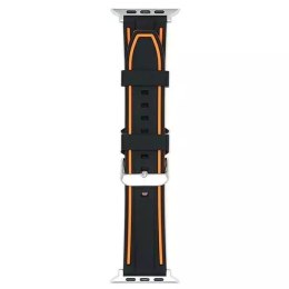 ProducentTymczasowy Pasek do smartwatcha Beline Solid Silicone do Apple Watch 42/44/45/49mm pomarańczowo-czarny orange/black