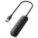 UGreen HUB 4w1 UGREEN USB - 4x USB Typ A 3.0 PD DC 12V 0.25m czarny (CM416 10915)