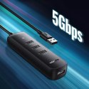 UGreen HUB 4w1 UGREEN USB - 4x USB Typ A 3.0 PD DC 12V 0.25m czarny (CM416 10915)