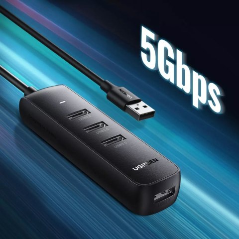 UGreen HUB 4w1 UGREEN USB - 4x USB Typ A 3.0 PD DC 12V 0.25m czarny (CM416 10915) UGreen HUB 4w1 UGREEN USB - 4x USB Typ A 3.0 PD DC 12V 0.25m czarny (CM416 10915)