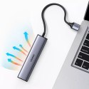 UGreen HUB UGREEN wielofunkcyjny adapter HUB USB 3.0 - 3 x USB / Ethernet RJ-45 / USB Typ C PD szary (CM475)