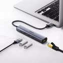 UGreen HUB UGREEN wielofunkcyjny adapter HUB USB 3.0 - 3 x USB / Ethernet RJ-45 / USB Typ C PD szary (CM475)