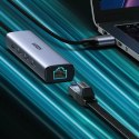 UGreen HUB UGREEN wielofunkcyjny adapter HUB USB 3.0 - 3 x USB / Ethernet RJ-45 / USB Typ C PD szary (CM475)
