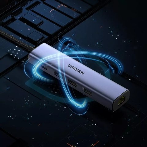 UGreen HUB UGREEN wielofunkcyjny adapter HUB USB 3.0 - 3 x USB / Ethernet RJ-45 / USB Typ C PD szary (CM475) UGreen HUB UGREEN wielofunkcyjny adapter HUB USB 3.0 - 3 x USB / Ethernet RJ-45 / USB Typ C PD szary (CM475)