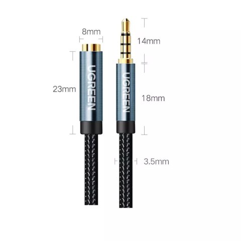 UGreen Kabel UGREEN adapter przedłużacz AUX mini jack 3,5 mm 2m niebieski (AV118) UGreen Kabel UGREEN adapter przedłużacz AUX mini jack 3,5 mm 2m niebieski (AV118)