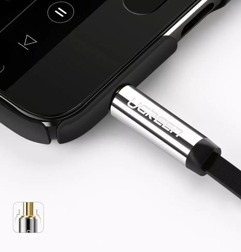 UGreen Kabel UGREEN płaski kątow przewód audio AUX 3,5 mm mini jack 0,5 m czarny (AV119 10596) UGreen Kabel UGREEN płaski kątow przewód audio AUX 3,5 mm mini jack 0,5 m czarny (AV119 10596)