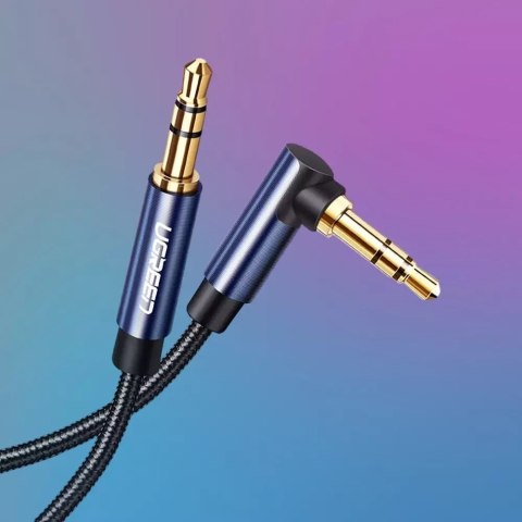 UGreen Kątowy kabel UGREEN AUX 2 x mini jack 3,5 mm 1,5m niebieski (AV112) UGreen Kątowy kabel UGREEN AUX 2 x mini jack 3,5 mm 1,5m niebieski (AV112)
