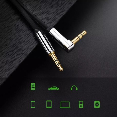 UGreen Płaski kabel UGREEN przewód audio AUX 3,5 mm mini jack 2m srebrny (10599) UGreen Płaski kabel UGREEN przewód audio AUX 3,5 mm mini jack 2m srebrny (10599)
