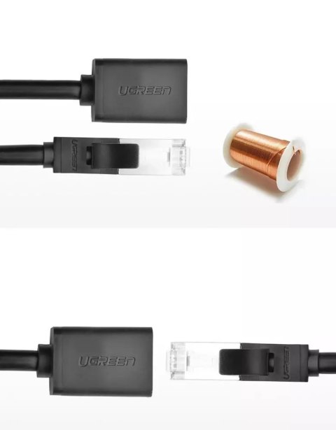 UGreen Przedłużacz UGREEN kabel internetowy Ethernet RJ45 Cat 6 FTP 1000 Mbps 2 m czarny (NW112 11281) UGreen Przedłużacz UGREEN kabel internetowy Ethernet RJ45 Cat 6 FTP 1000 Mbps 2 m czarny (NW112 11281)