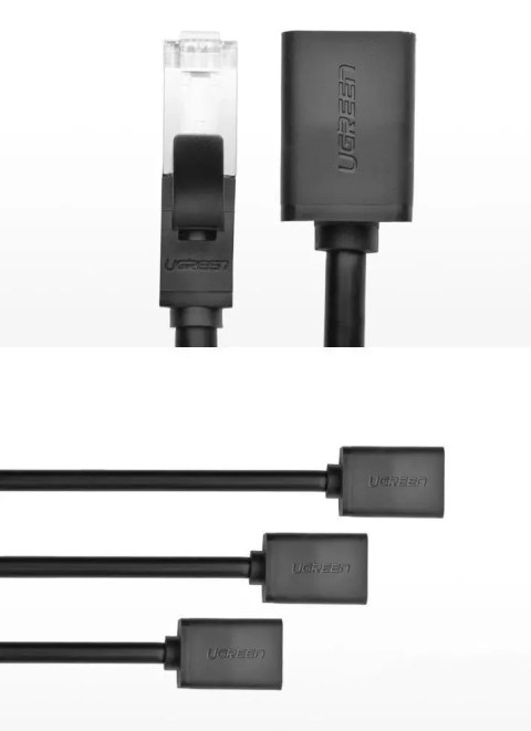 UGreen Przedłużacz UGREEN kabel internetowy Ethernet RJ45 Cat 6 FTP 1000 Mbps 2 m czarny (NW112 11281) UGreen Przedłużacz UGREEN kabel internetowy Ethernet RJ45 Cat 6 FTP 1000 Mbps 2 m czarny (NW112 11281)