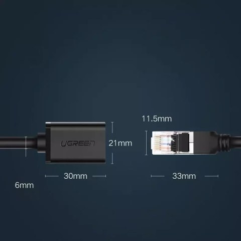UGreen Przedłużacz UGREEN kabel internetowy Ethernet RJ45 Cat 6 FTP 1000 Mbps 2 m czarny (NW112 11281) UGreen Przedłużacz UGREEN kabel internetowy Ethernet RJ45 Cat 6 FTP 1000 Mbps 2 m czarny (NW112 11281)
