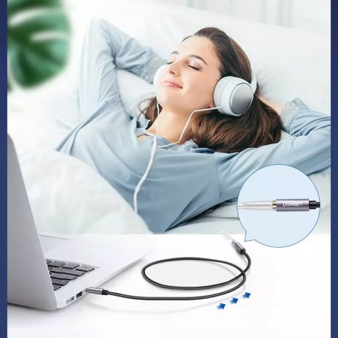 UGreen Przewód UGREEN kabel przedłużacz AUX 3,5 mm mini jack 1m srebrny (10592) UGreen Przewód UGREEN kabel przedłużacz AUX 3,5 mm mini jack 1m srebrny (10592)