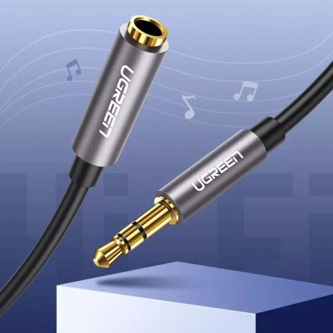 UGreen Przewód UGREEN kabel przedłużacz AUX 3,5 mm mini jack 1m srebrny (10592) UGreen Przewód UGREEN kabel przedłużacz AUX 3,5 mm mini jack 1m srebrny (10592)