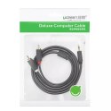 UGreen Ugreen kabel przewód audio 3,5 mm mini jack (żeński) - 2RCA (męski) 25 cm szary (AV102 10561)