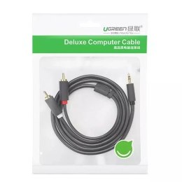 UGreen Ugreen kabel przewód audio 3,5 mm mini jack (żeński) - 2RCA (męski) 25 cm szary (AV102 10561)