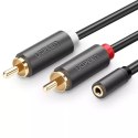 UGreen Ugreen kabel przewód audio 3,5 mm mini jack (żeński) - 2RCA (męski) 25 cm szary (AV102 10561)