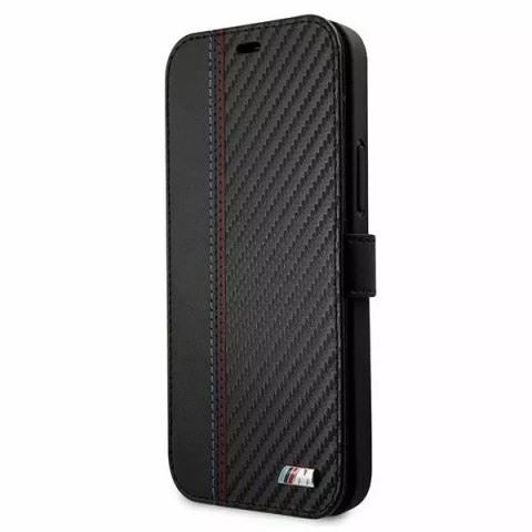 BMW Etui BMW BMFLBKP12SMCARBK do iPhone 12 mini 5,4" book M Collection PU Carbon Stripe czarny/black BMW Etui BMW BMFLBKP12SMCARBK do iPhone 12 mini 5,4" book M Collection PU Carbon Stripe czarny/black