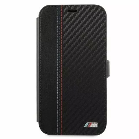 BMW Etui BMW BMFLBKP12SMCARBK do iPhone 12 mini 5,4" book M Collection PU Carbon Stripe czarny/black BMW Etui BMW BMFLBKP12SMCARBK do iPhone 12 mini 5,4" book M Collection PU Carbon Stripe czarny/black